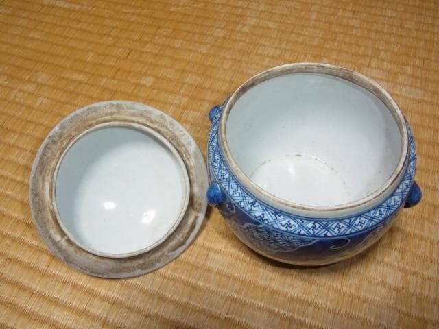 美品 明時代◆中国古陶磁（景徳鎮窯） 五良大甫 呉祥瑞造 祥瑞水指 高さ14cm