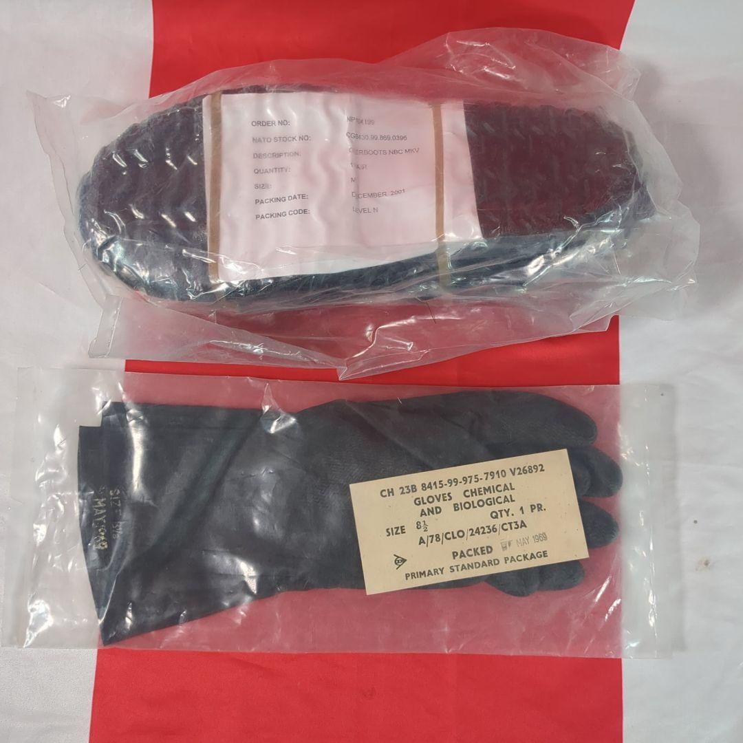 イギリス軍 ＭＫⅢＮＢＣスーツ上下セット(ＮＢＣブーツ＋グローブ)【未使用品】