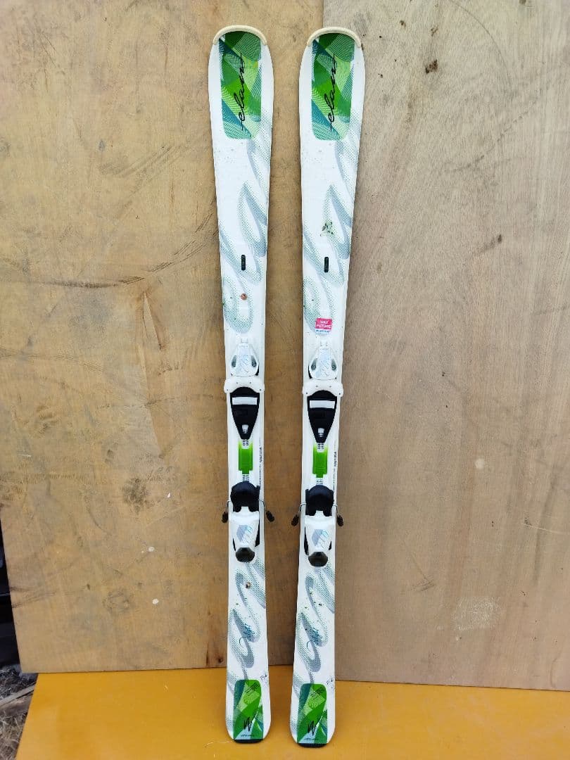 エラン ELAN スキー板 152 ホワイト グリーン バインディング付き