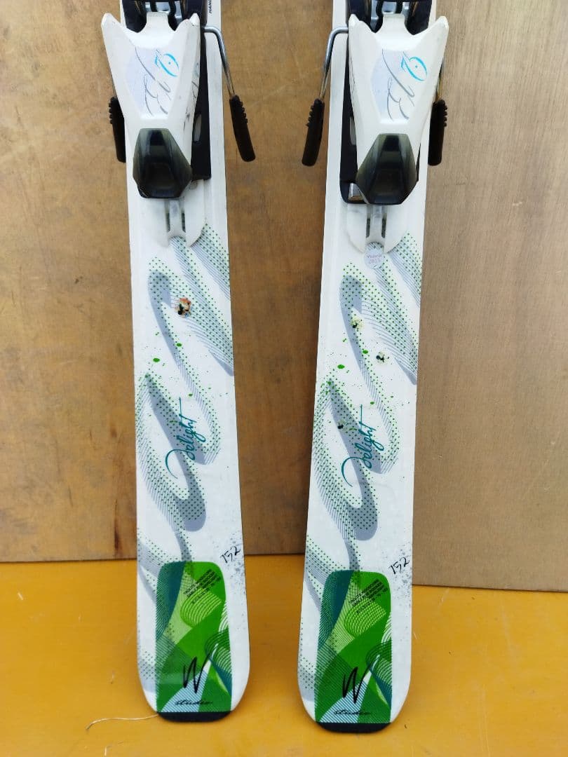 エラン ELAN スキー板 152 ホワイト グリーン バインディング付き