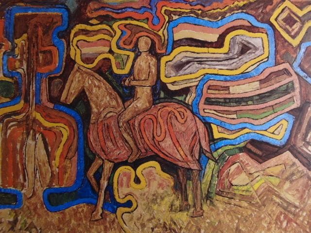 海老原喜之助、「出城」、希少な画集より、 新品高級額装付、状態良好