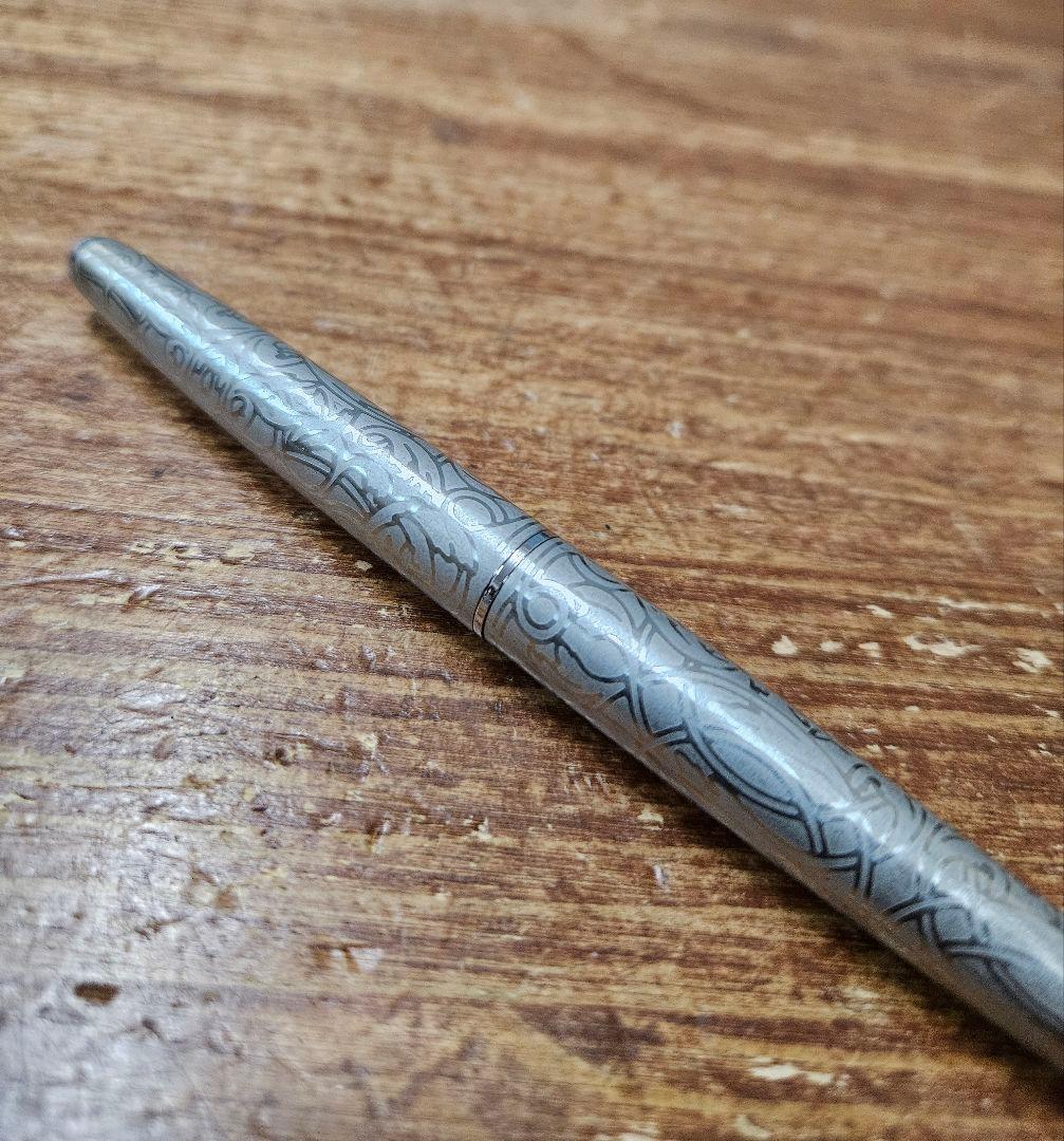 プラチナ 万年筆 ペン先18KWG 唐草模様 ヴィンテージ ホワイトゴールド