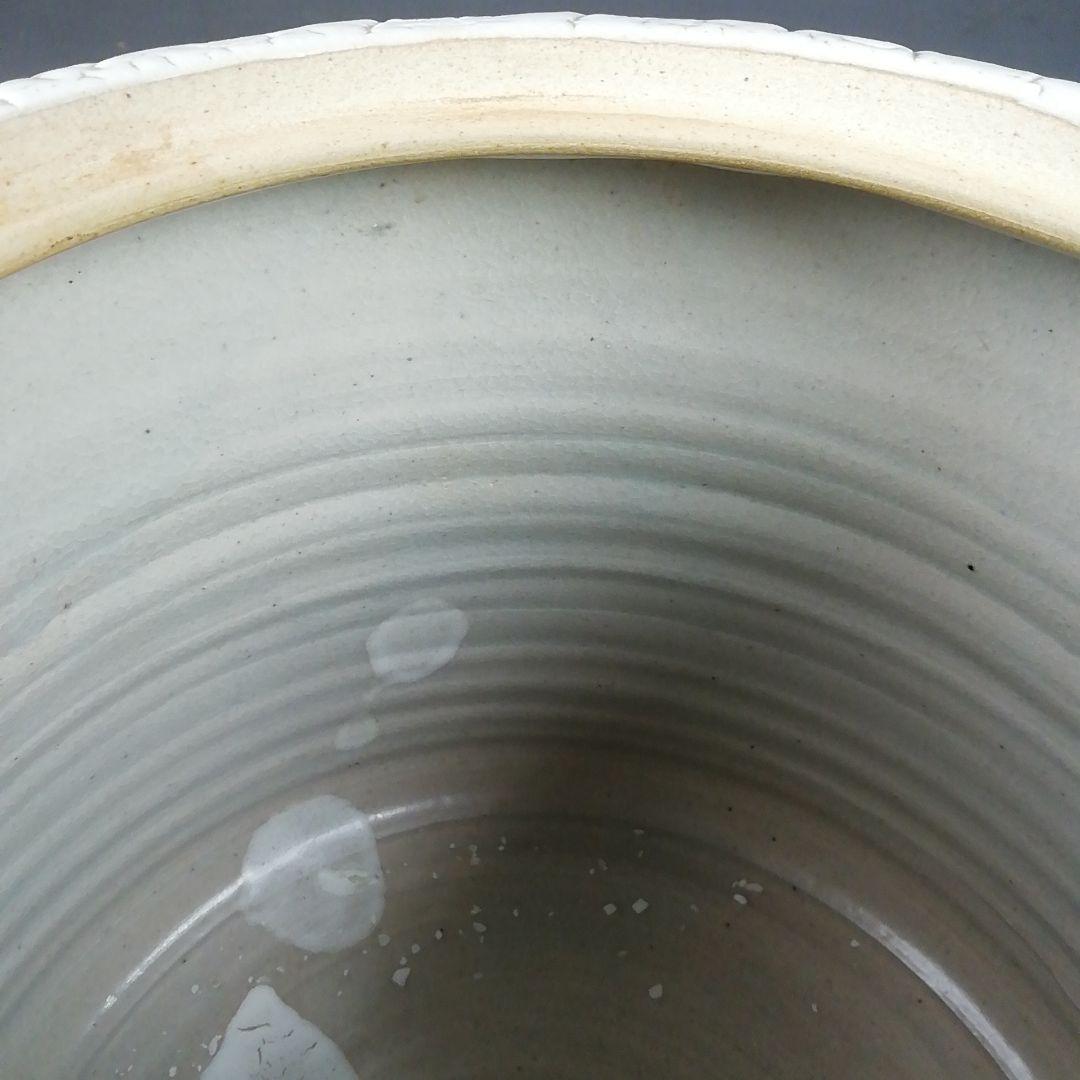 Ｔ８１８　水指　『罅釉』『東原窯　羽柴良一 作』　共箱　茶道具