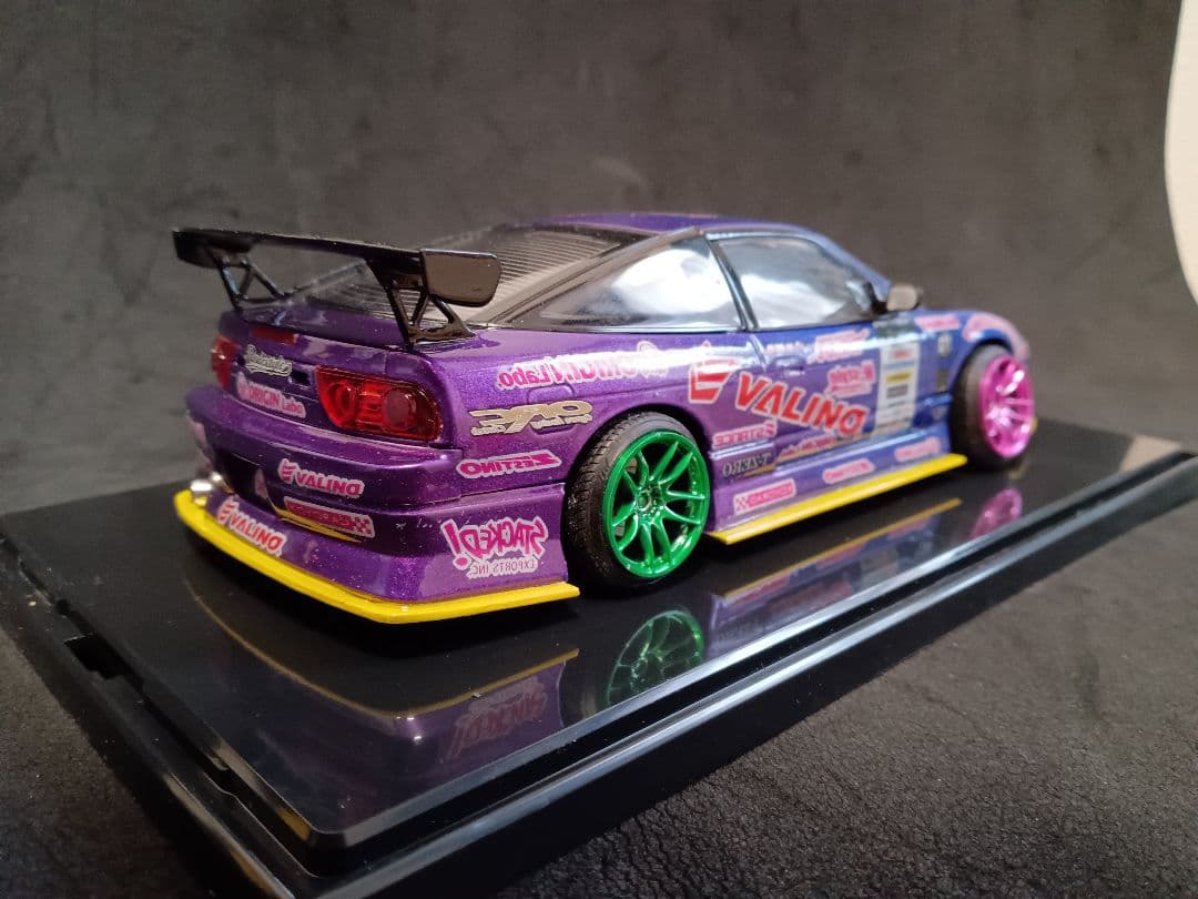 アオシマ 1/24 ニッサン 180SX D1 プラモデル 完成品 ケース付