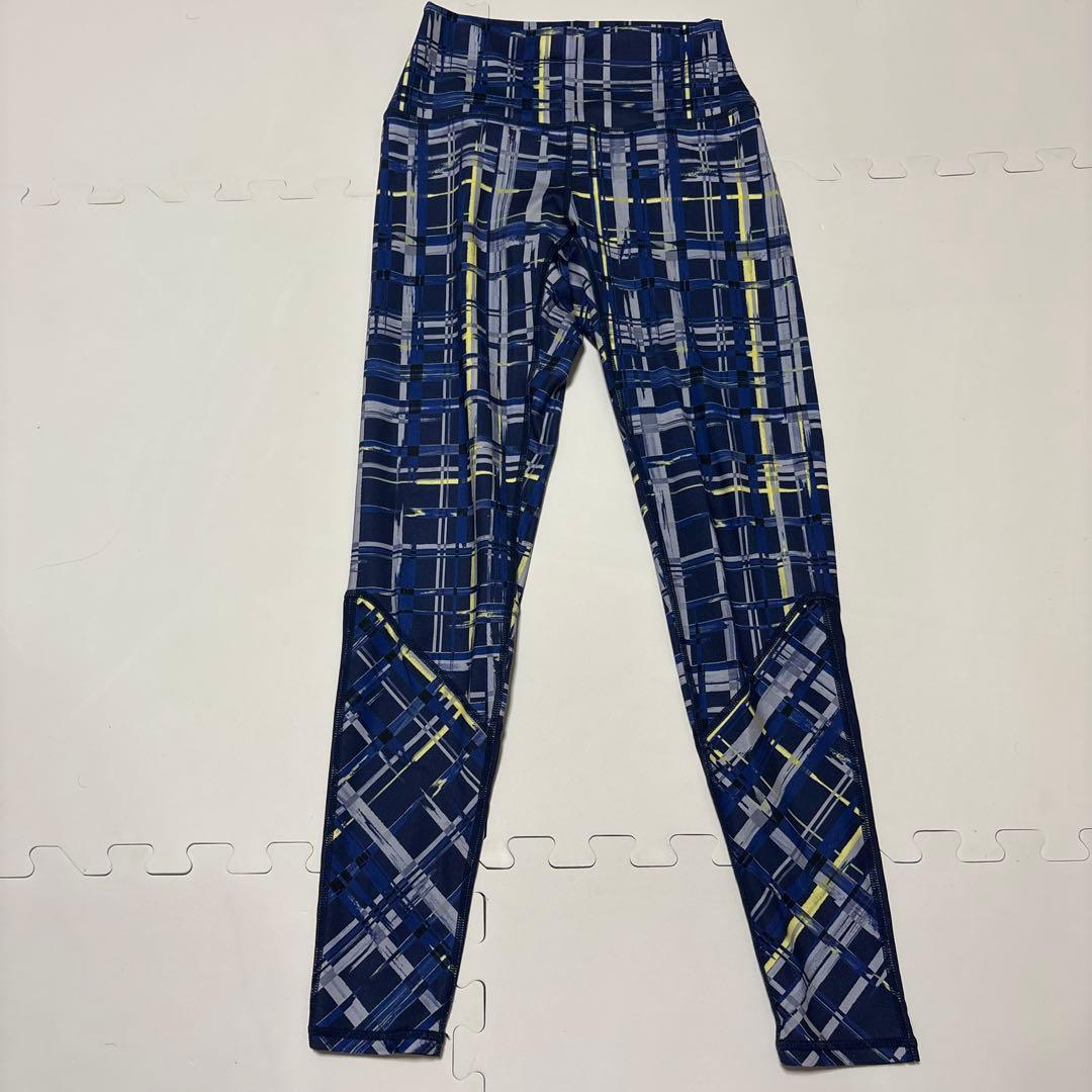 ネイビー チェック柄 ヨガウェアセット