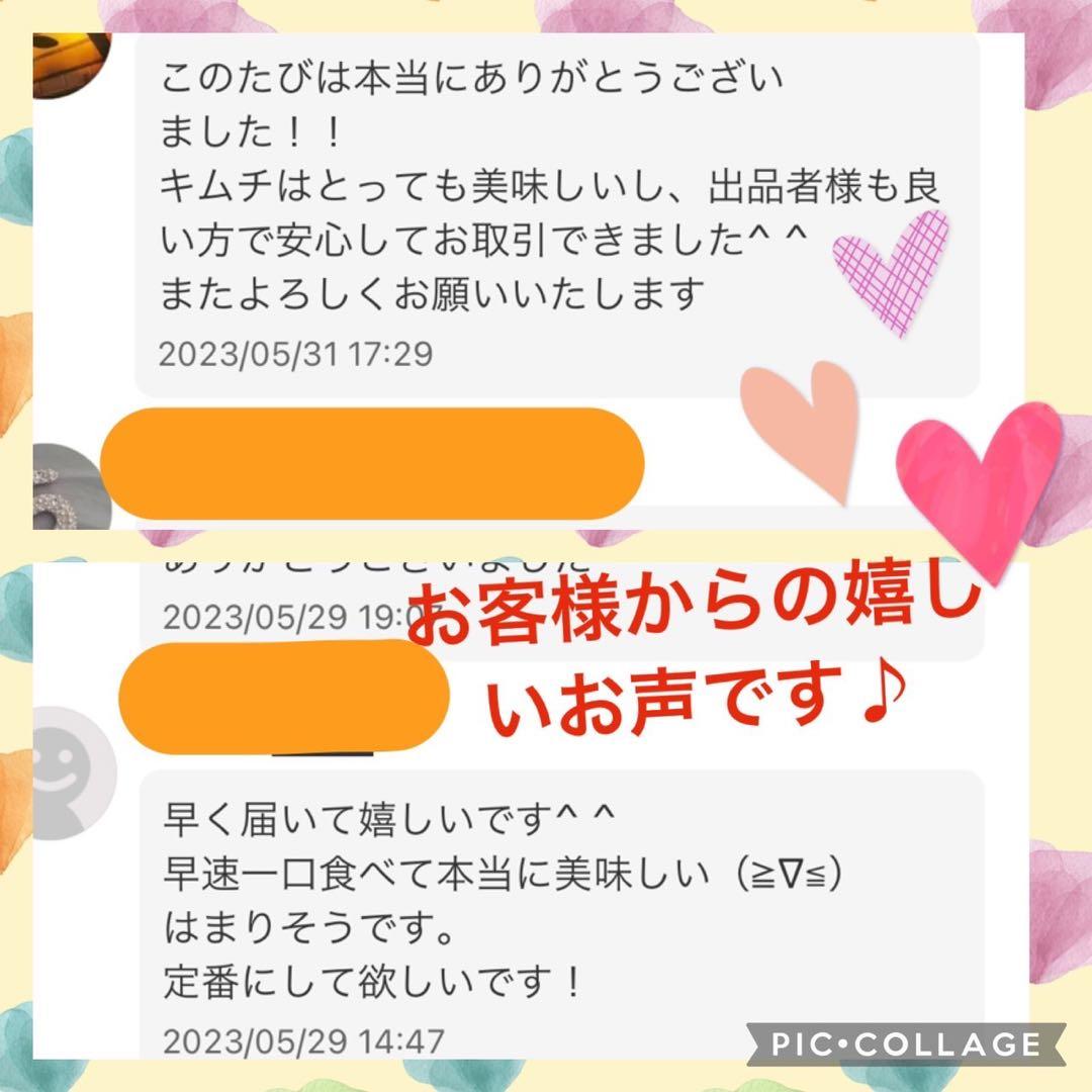 白菜キムチ2キロ　干し大根キムチスルメ入り500g