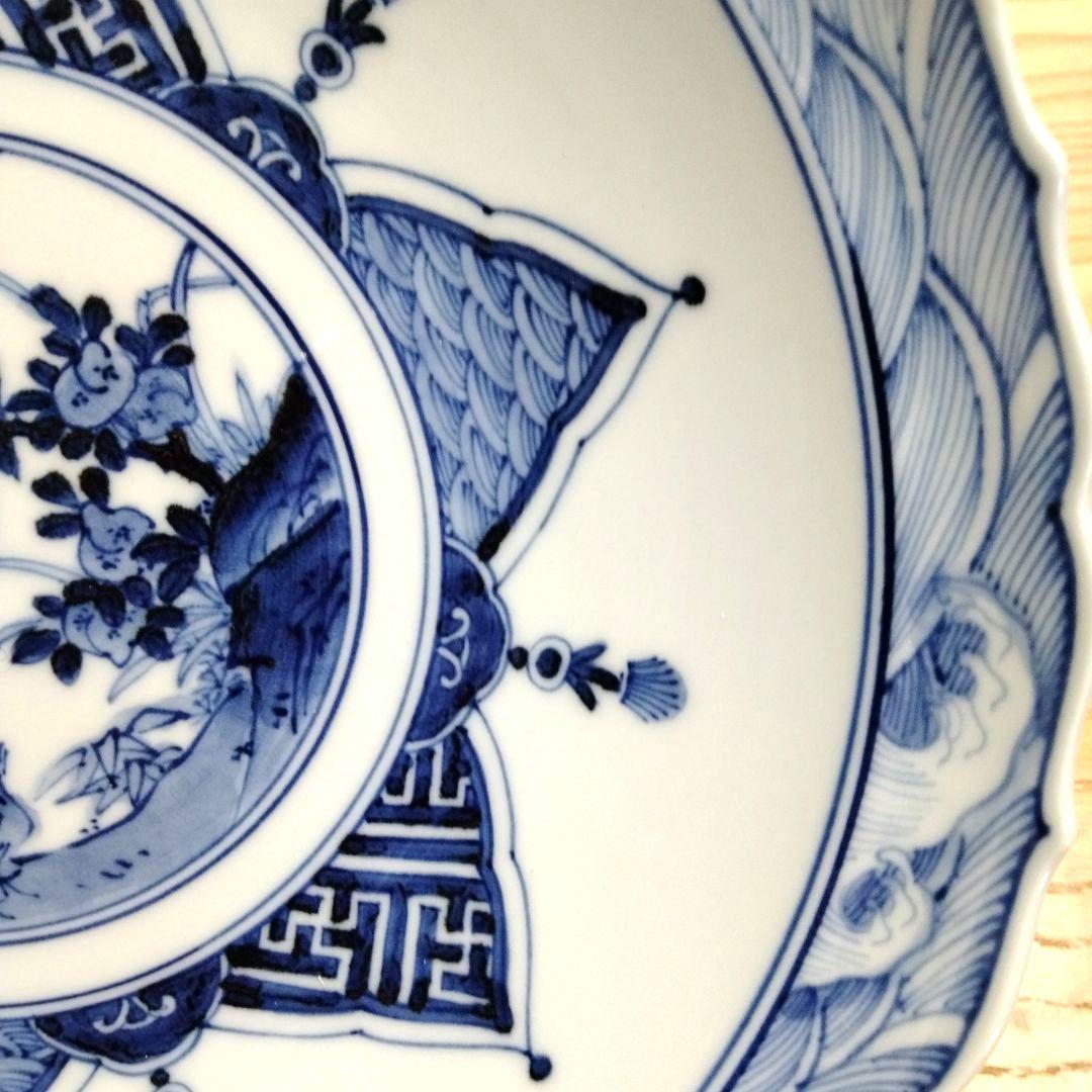 ☆ 九谷長左 山本長左 染付大皿