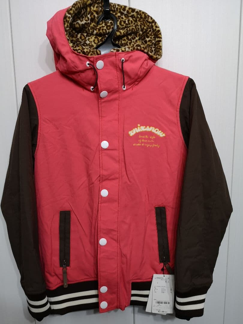 スノボウェア☆スタジャン☆ヒョウ柄☆オレンジピンク