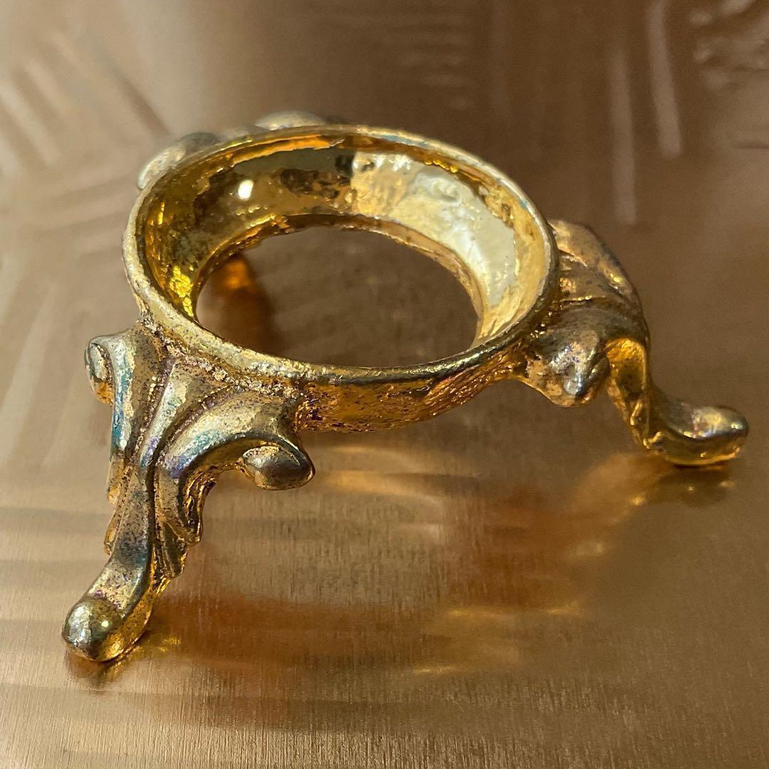 天然水晶玉アンティーク台座付き　37ｍｍ　シンプル　天然石クリスタル　袋付きＡ