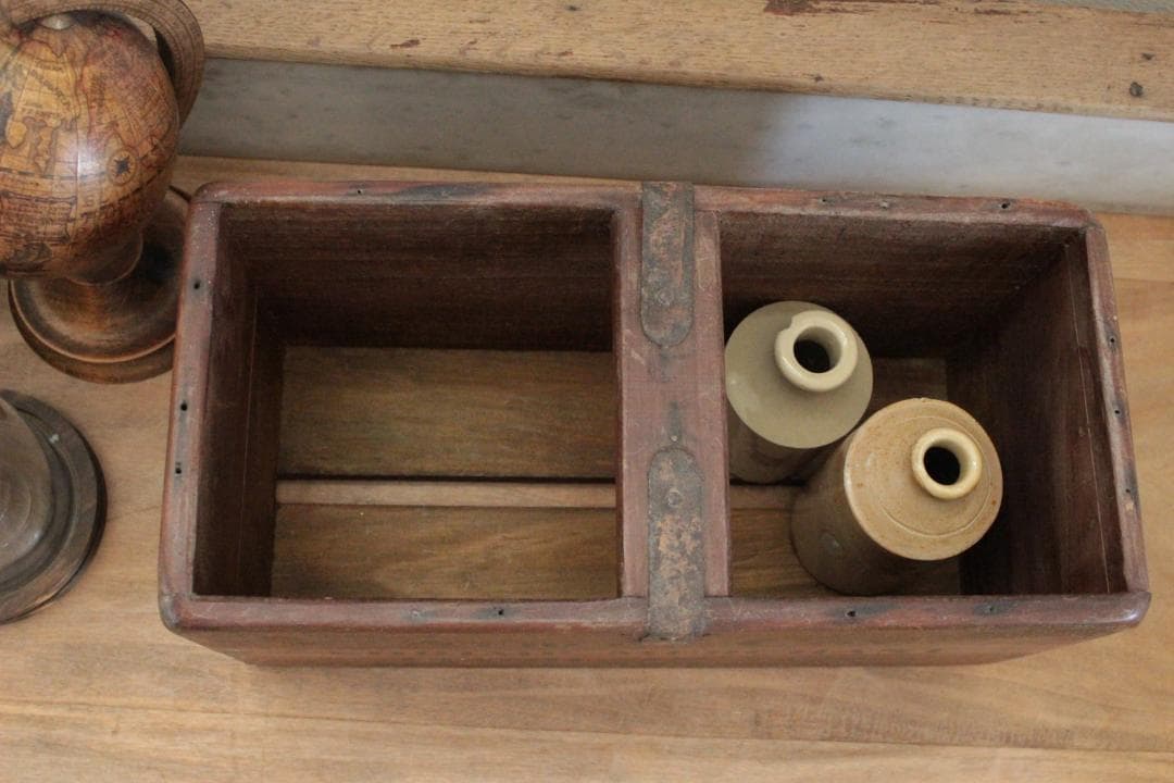 イギリスヴィンテージ/木箱小物入れ・コレクション収納