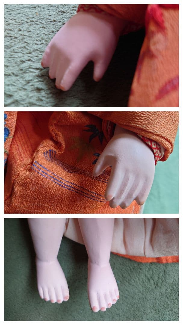 希少 修復済 永徳齋銘 大正期の光龍斎 滝澤義豊 42㎝ 市松人形 アンティーク