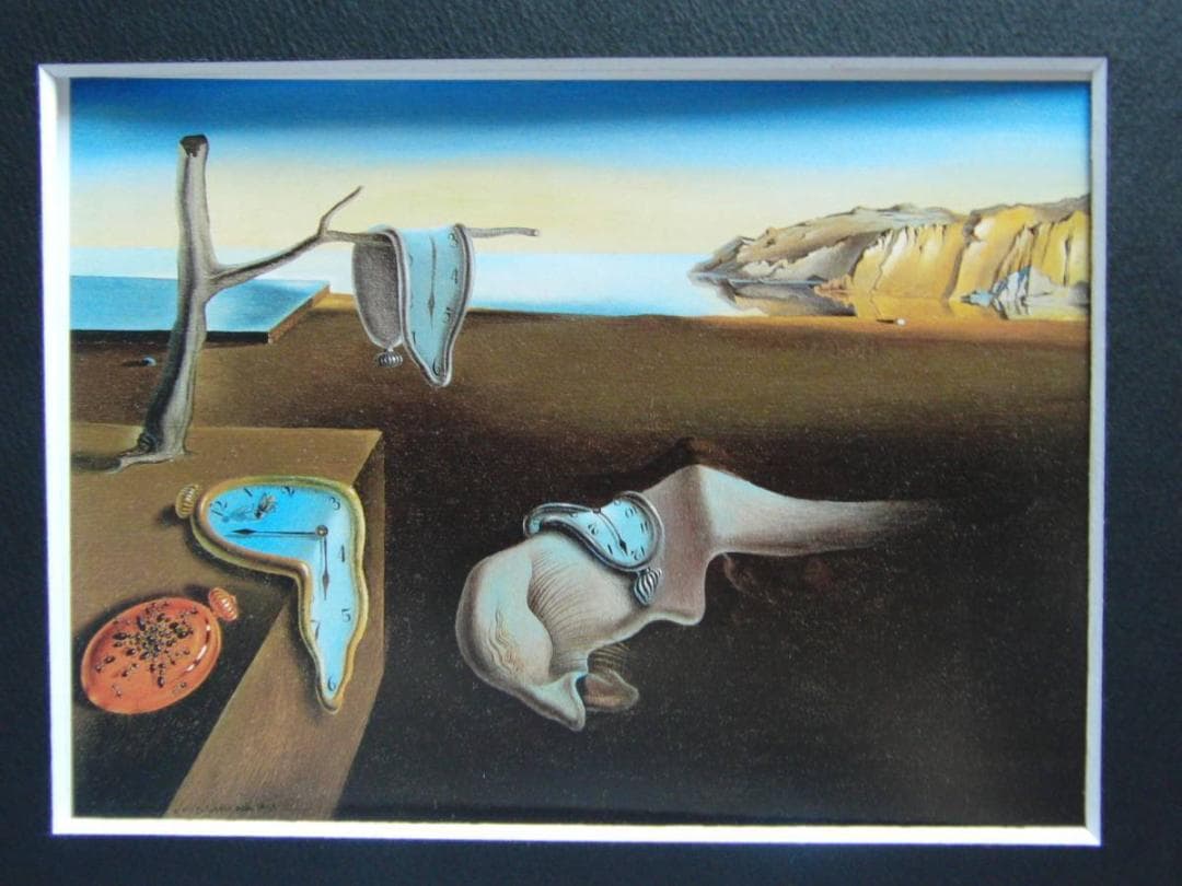 サルバドール・ダリ「記憶の固執」、希少画集より、状態良好、新品高級額装付