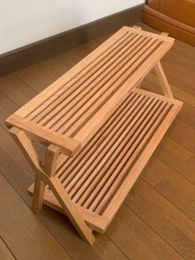 【新品未使用】ikiki フォールディングミニラックオーク