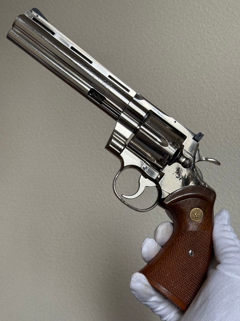 タナカ コルト パイソン 6インチ ニッケルフィニッシュ シルバー ガスガン