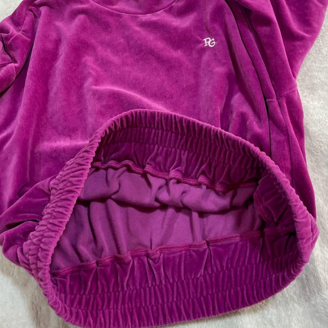 美品　パーリーゲイツ　セットアップ　近年　ベロア モックネック　スカート　ピンク