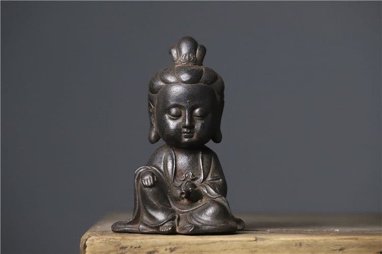 鉄器 鉄仏 観音菩薩仏像 阿弥陀仏 茶室禅意 置物 仏堂供養 装飾品 工芸品