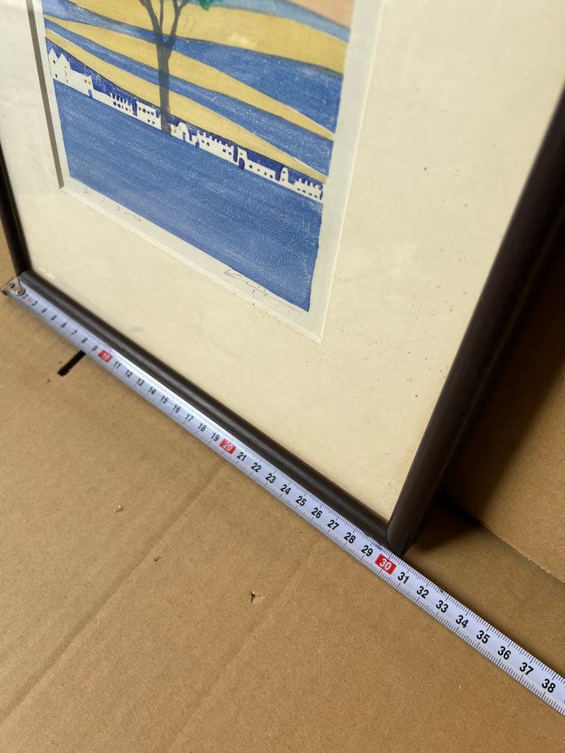 リトグラフ 自然風景 木製フレーム