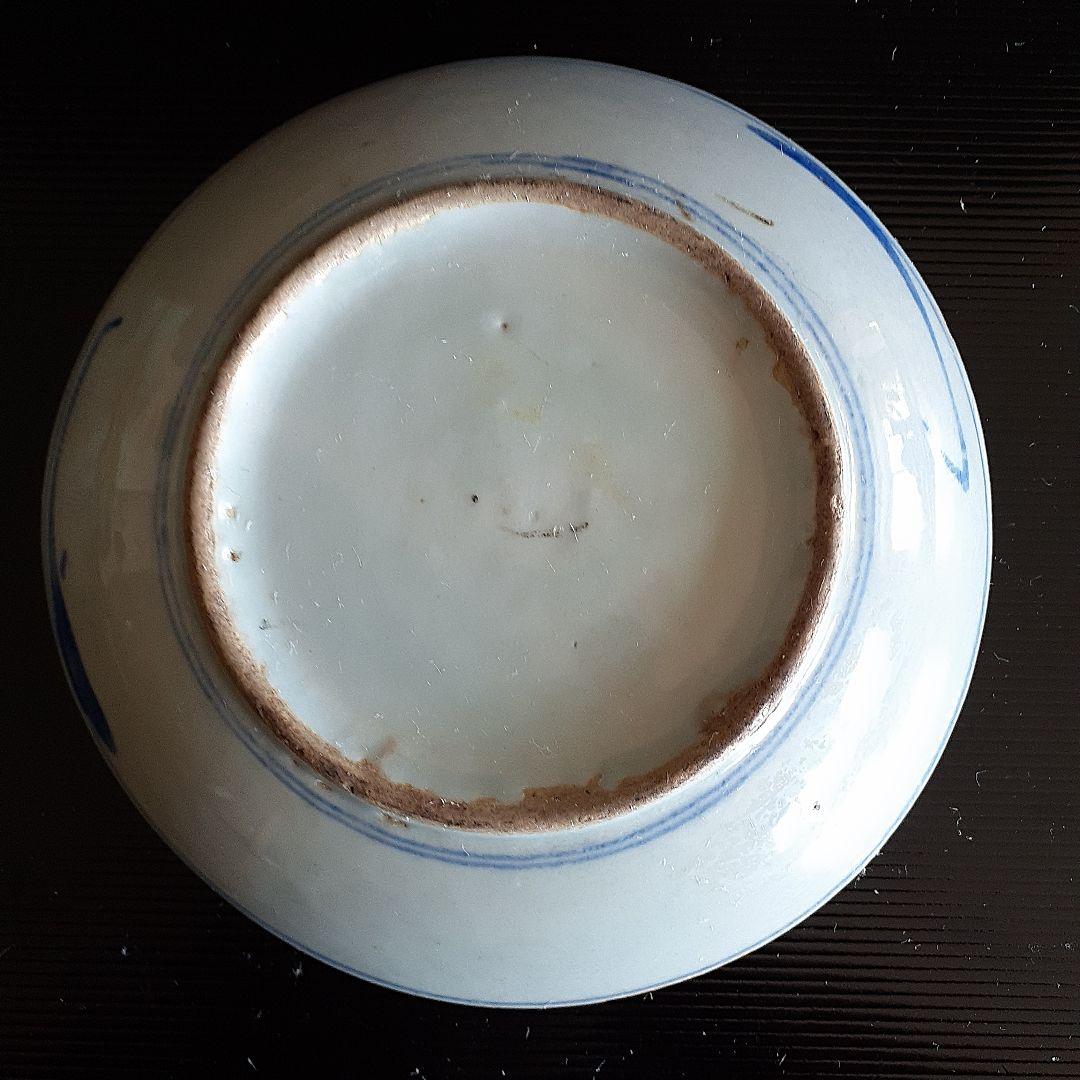 中国明朝末期頃の染付け皿