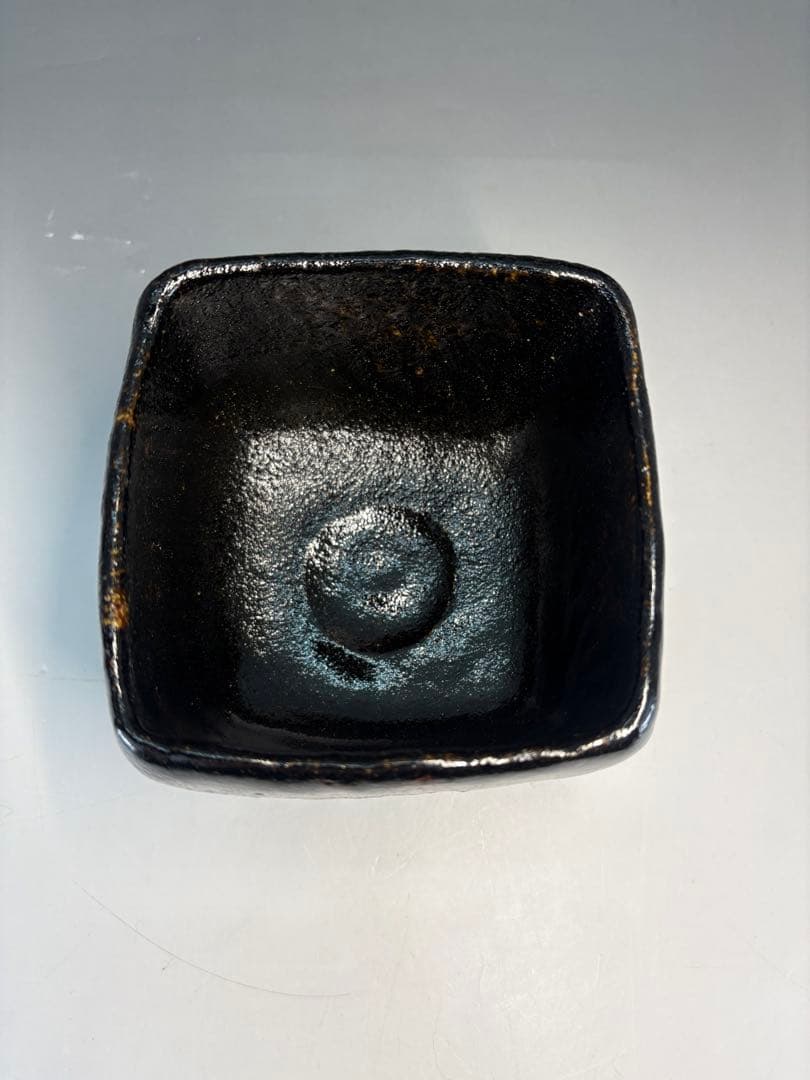 【中古品】吉村楽入造　黒楽茶碗（共箱）USED〈税込•送料込〉　四方　升　節分