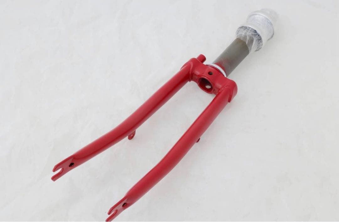 brompton純正フロントフォーク　艶消し赤　純正ヘッドセット付　新車外し