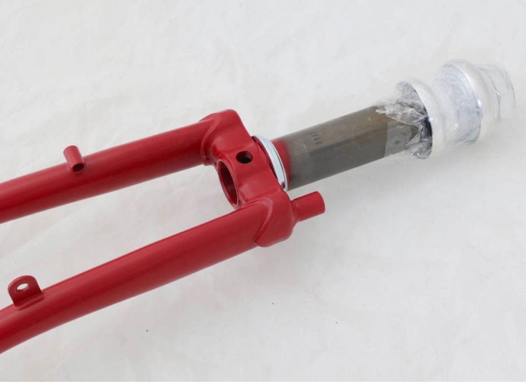 brompton純正フロントフォーク　艶消し赤　純正ヘッドセット付　新車外し