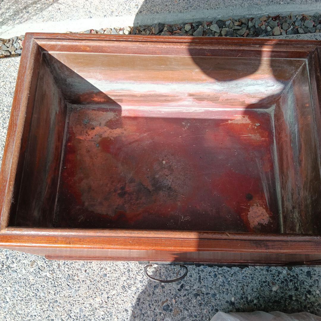 火鉢 江戸長火鉢 木製 囲炉裏 レトロ 古民家 灰付き