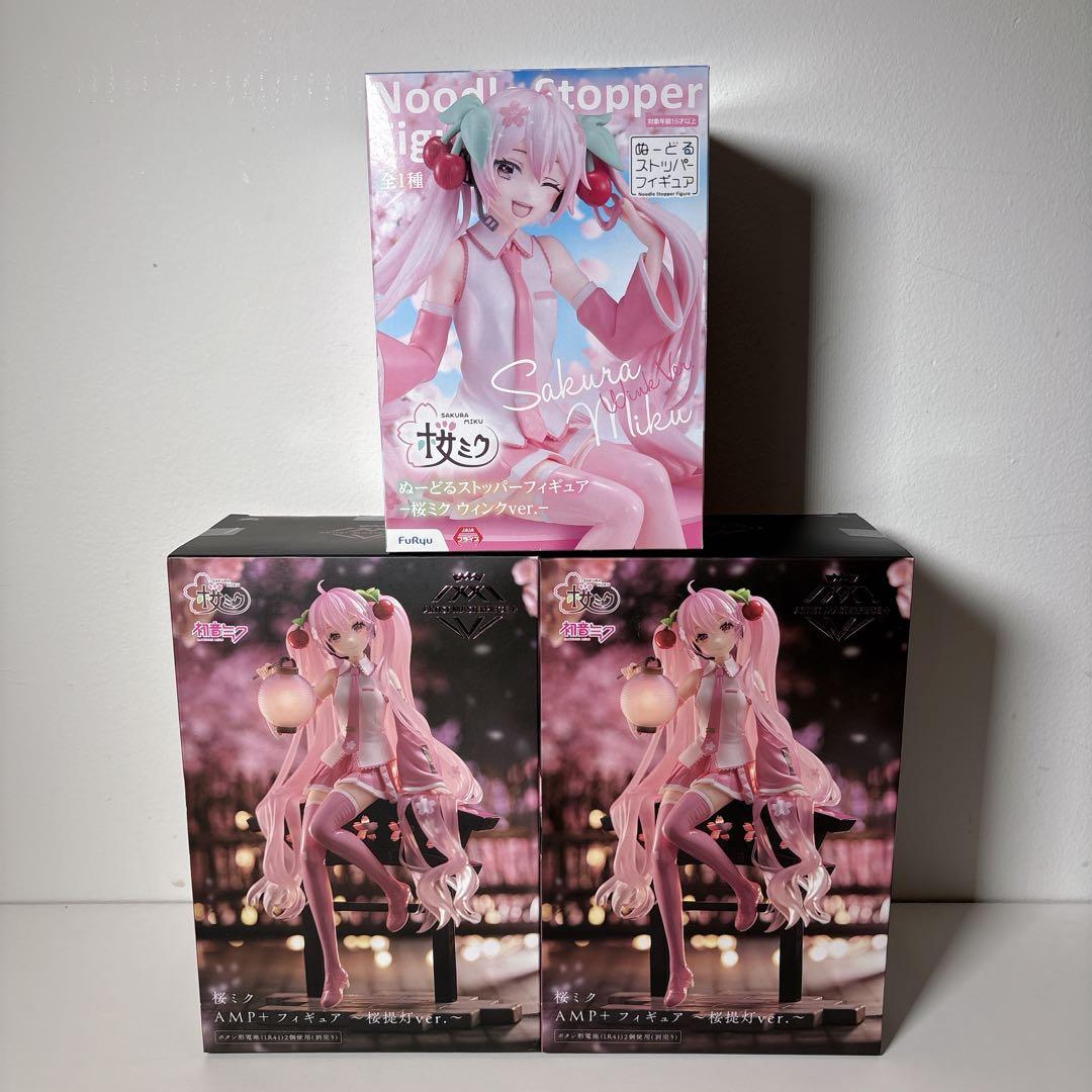 未開封 初音ミク 桜ミク フィギュア 3体セット ぬースト AMP＋