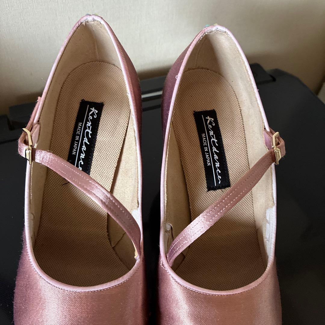 K e n tピンク サテン 社交ダンスシューズ　２３R