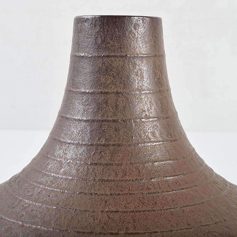 南部鉄器　御釜師　鈴木盛久作　波紋花器　重さ約1015g　共箱　M　R9373