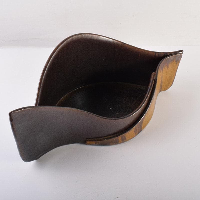 瀬戸焼　今野登志夫作　古瀬戸花器　共箱　V　7170C