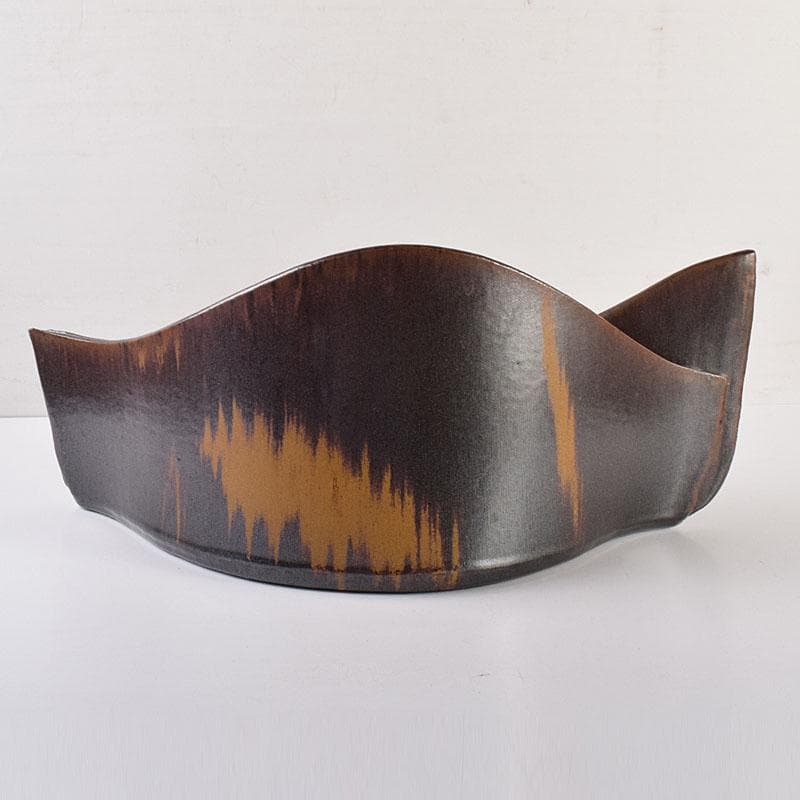 瀬戸焼　今野登志夫作　古瀬戸花器　共箱　V　7170C