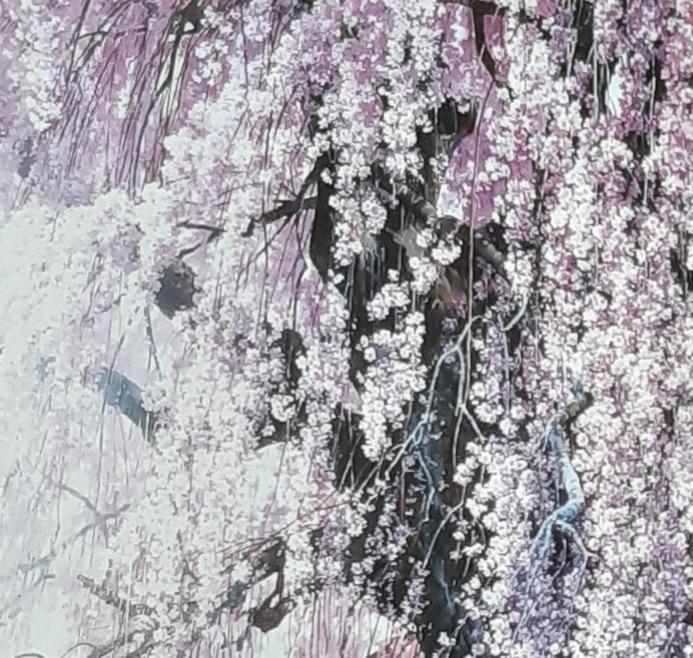 三栖右嗣、「爛漫」、希少画集の額装画、四季、風景、人気作品