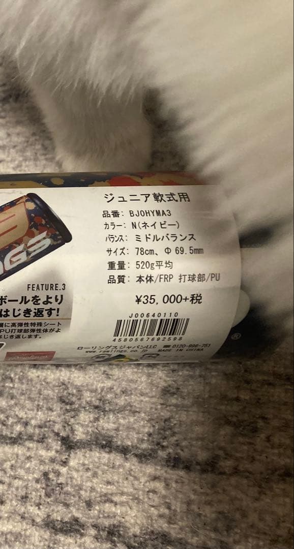 ★s31138311★ 【ケース付き】♪ローリングス　ジュニア軟式用バット