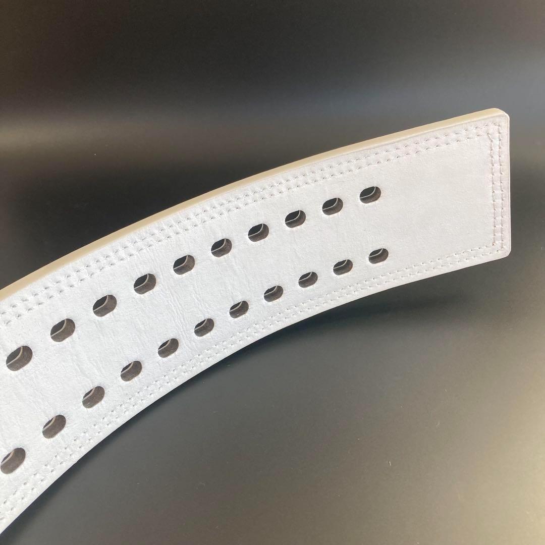 本革13ミリ パワーベルト レバーアクション XLサイズ 可変式 ALLホワイト