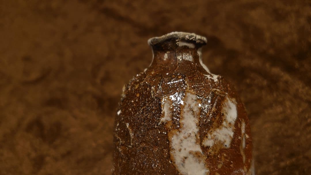 古越前　越前焼　灰釉　花入　白釉　１客