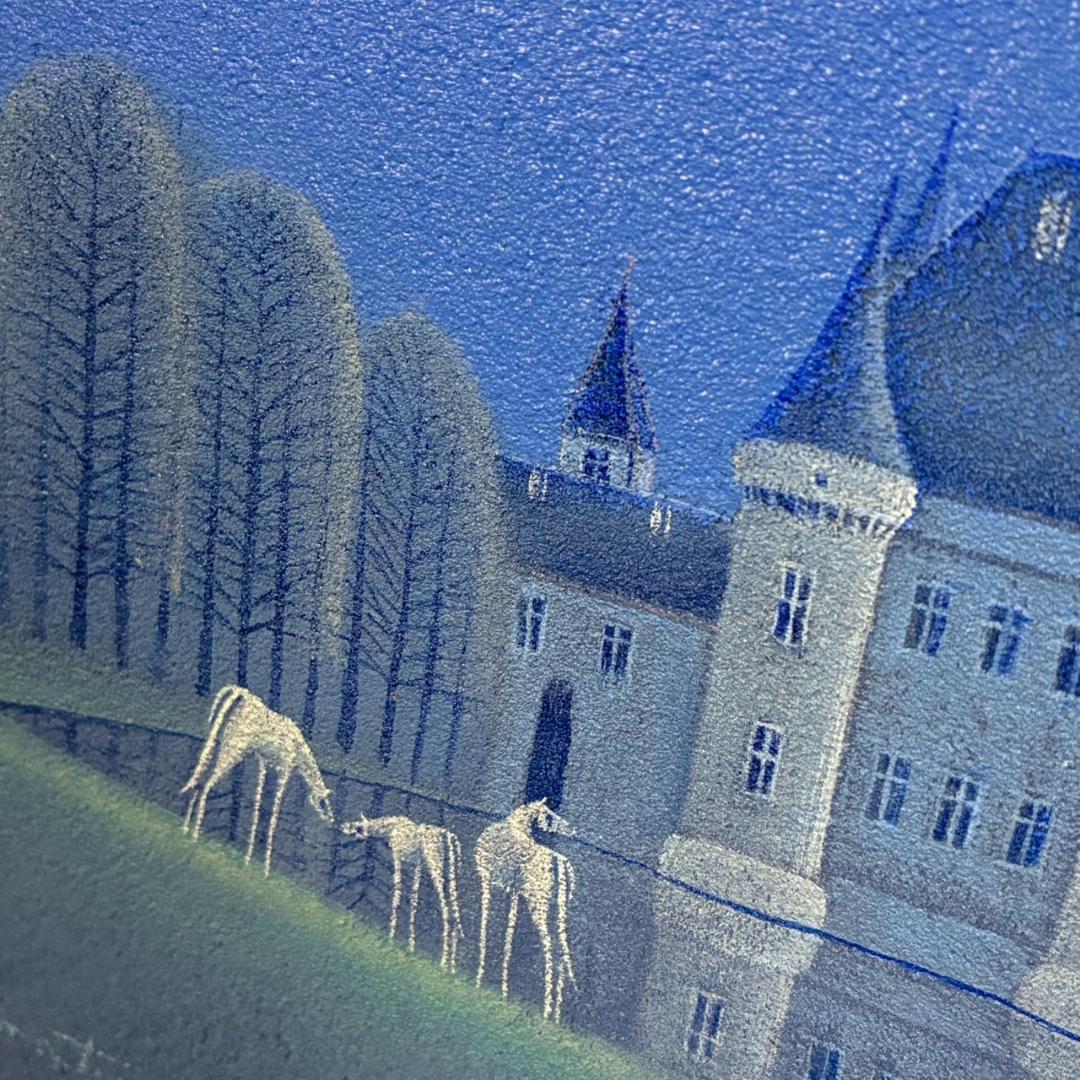 松浦敬文「水辺の城」キャンバスに油彩 共シール 直筆サイン入り 飛翔会会員