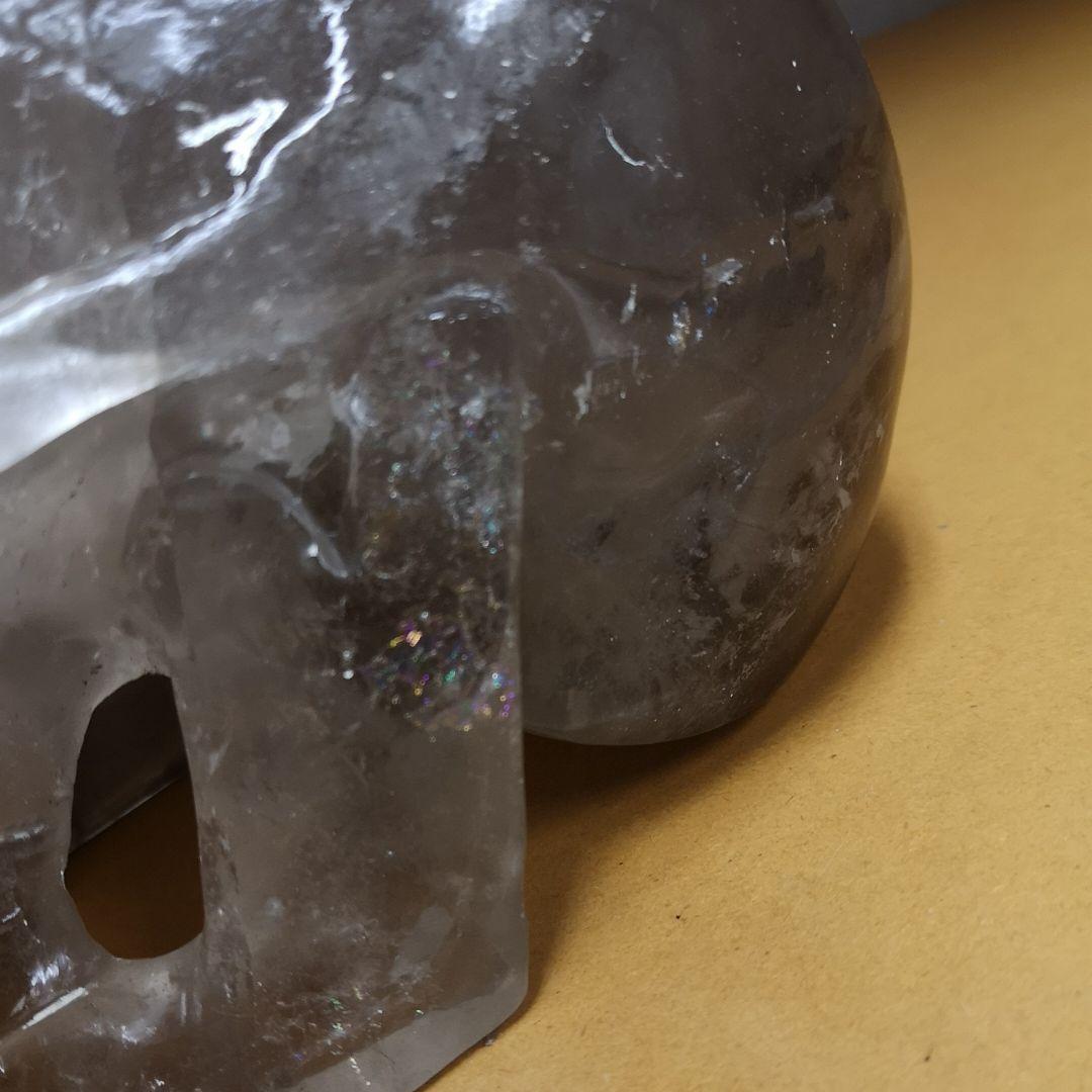 天然水晶スカル　特大　レインボー多数