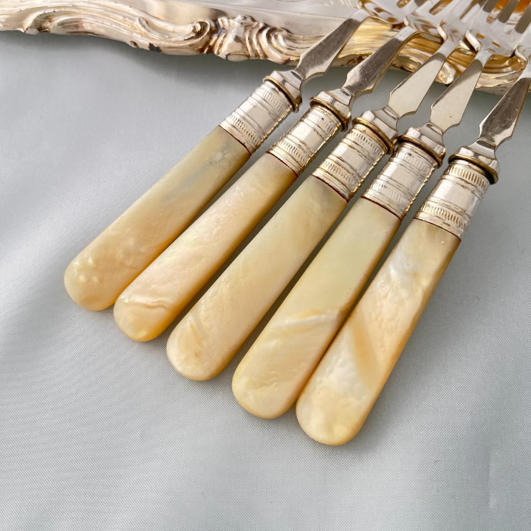 【John Sanderson & Son Ltd】【白蝶貝】パストリーセット