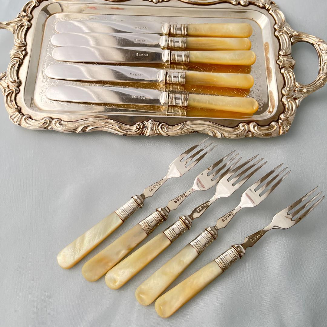 【John Sanderson & Son Ltd】【白蝶貝】パストリーセット