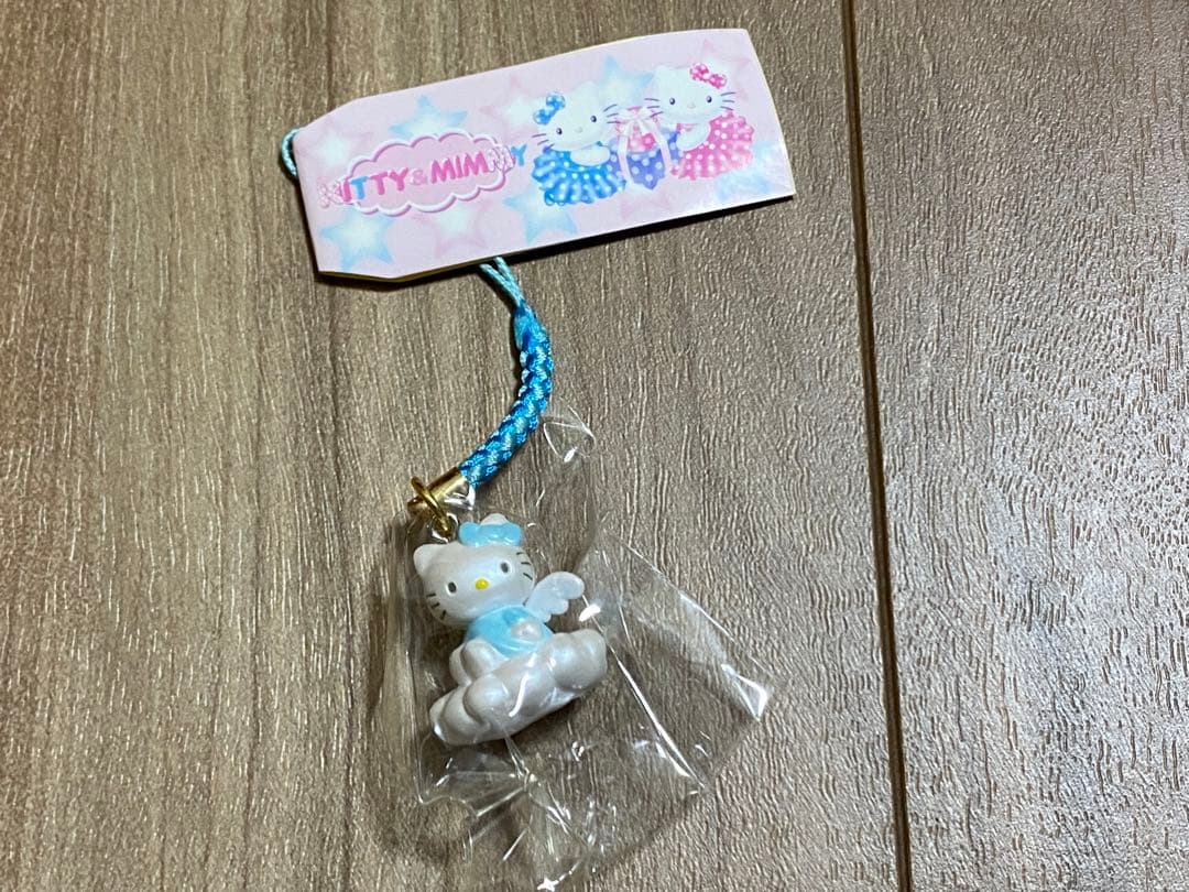 ハローキティ ストラップ 根付 ねつけ 雲 KITTY&MIMMY 28th