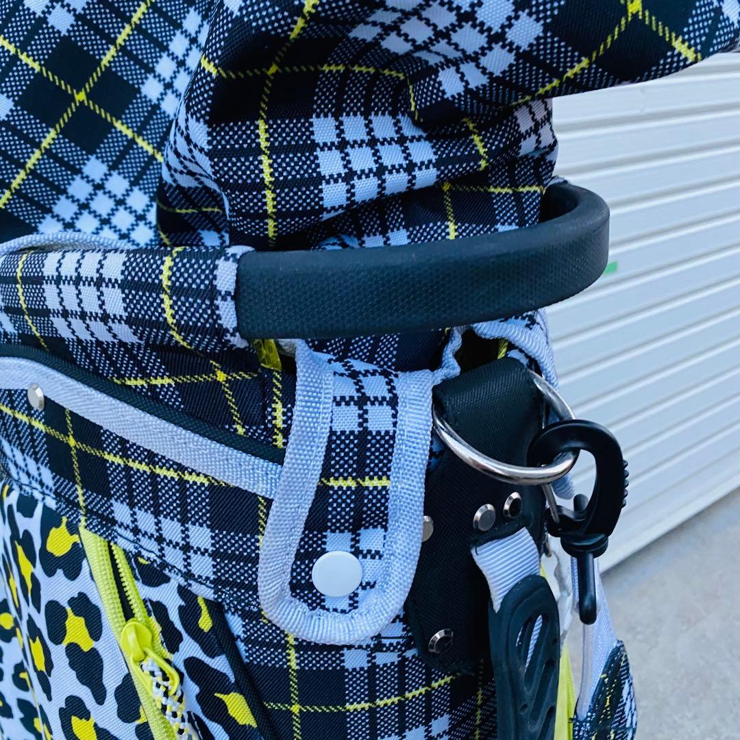 NEW BALANCE チェック柄ヒョウ柄　キャディバッグ　ゴルフ