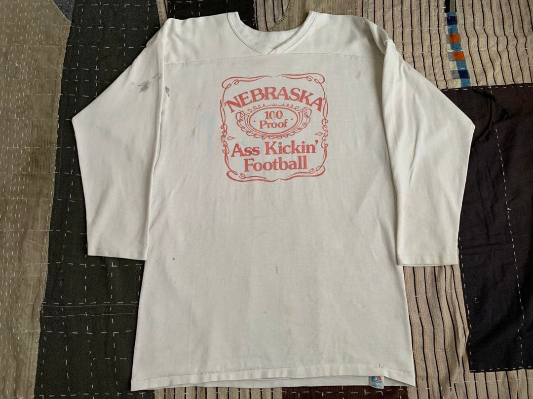 雰囲気抜群 80s russell vtg フットボール Tシャツ ラッセル