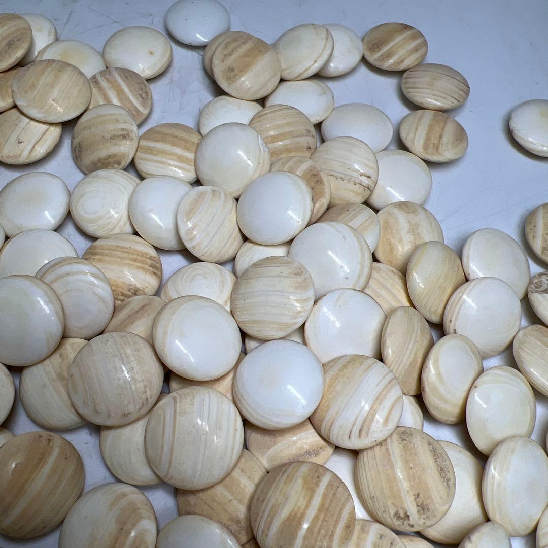 日向産スワブテ那智黒碁石　木箱付　1892g 東Y7-0912①