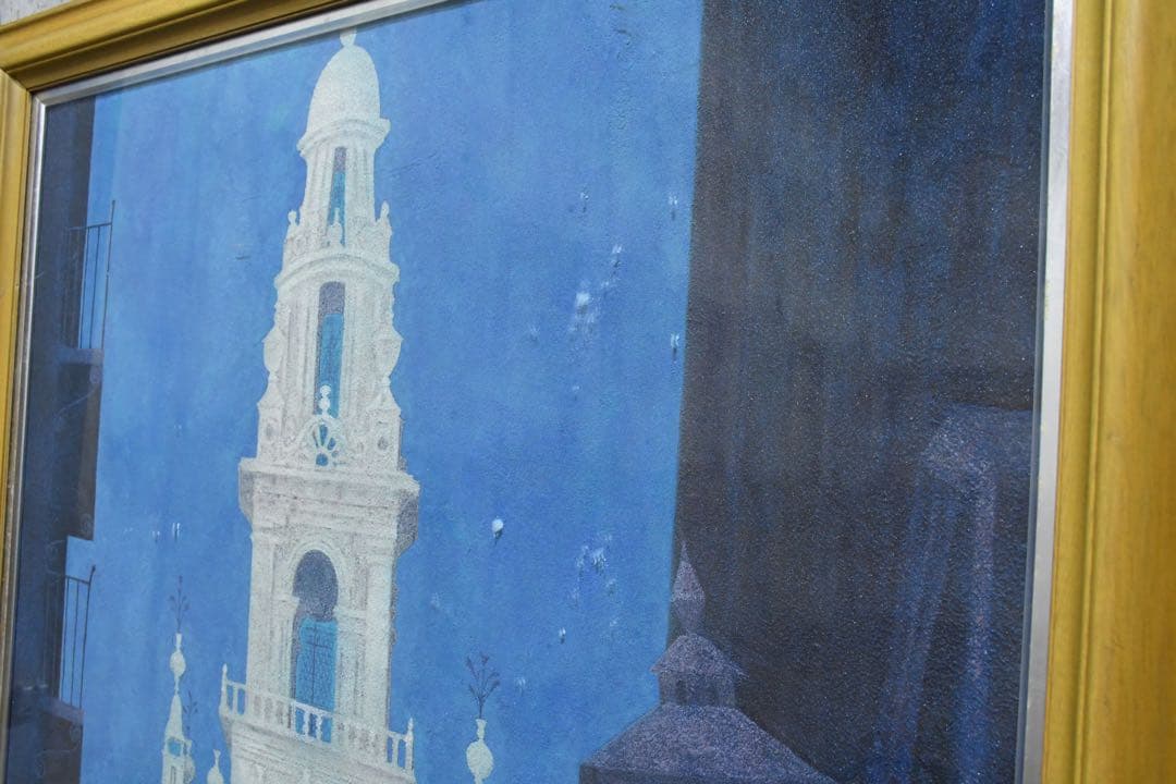 BKK72 真作 山崎忠明 「ヒラルダの塔」 大作 100号 日本画