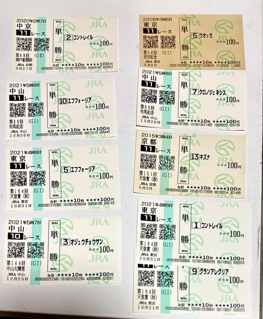 競馬 単勝馬券コレクション