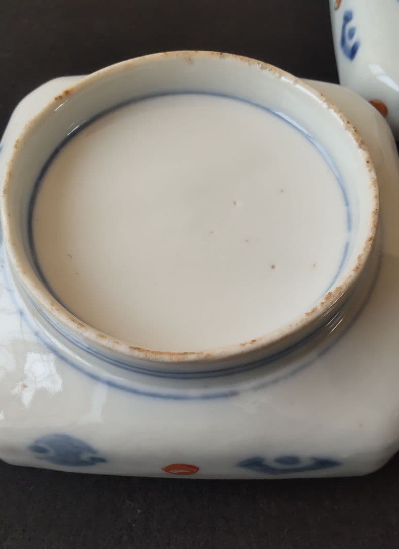 色絵　隅入角皿　5枚