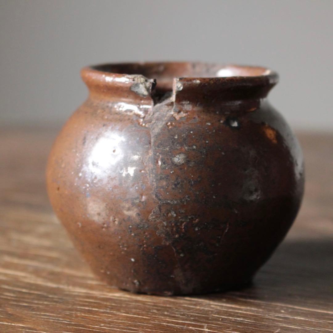 古丹波 栗皮釉 うるか壺 江戸後期 古美術 古道具 アンティーク