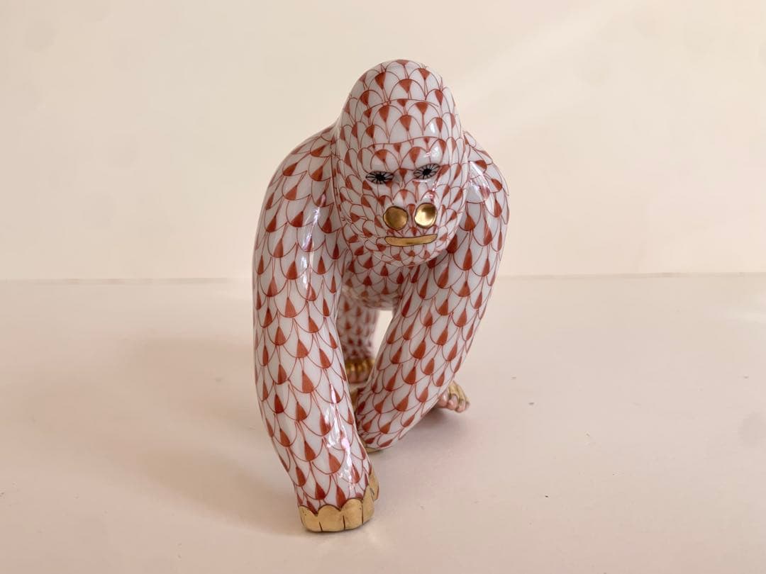 ヘレンド フィッシュネット フィギュリン ゴリラ