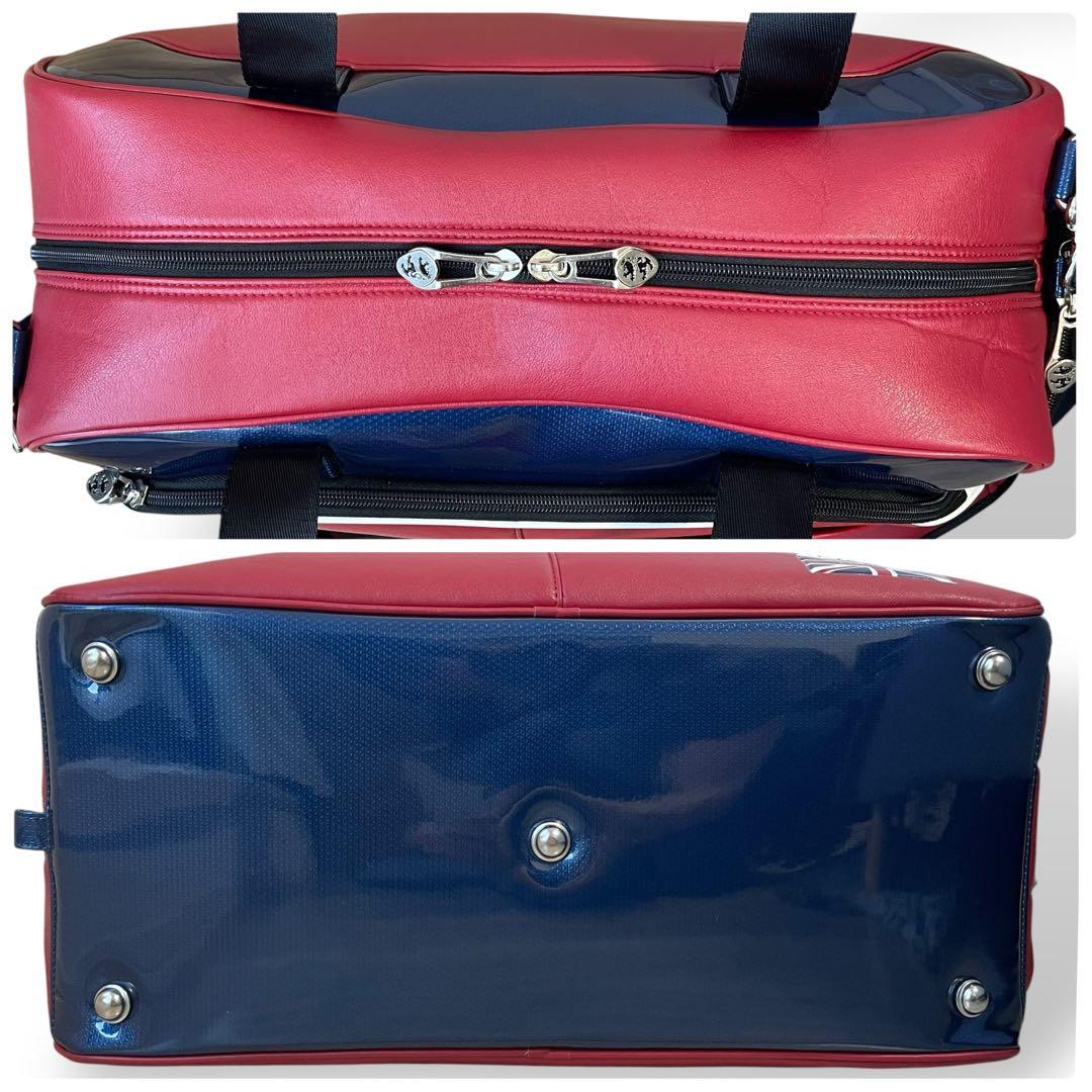 Admiral ゴルフボストンバッグ 赤×紺 シューズ収納付