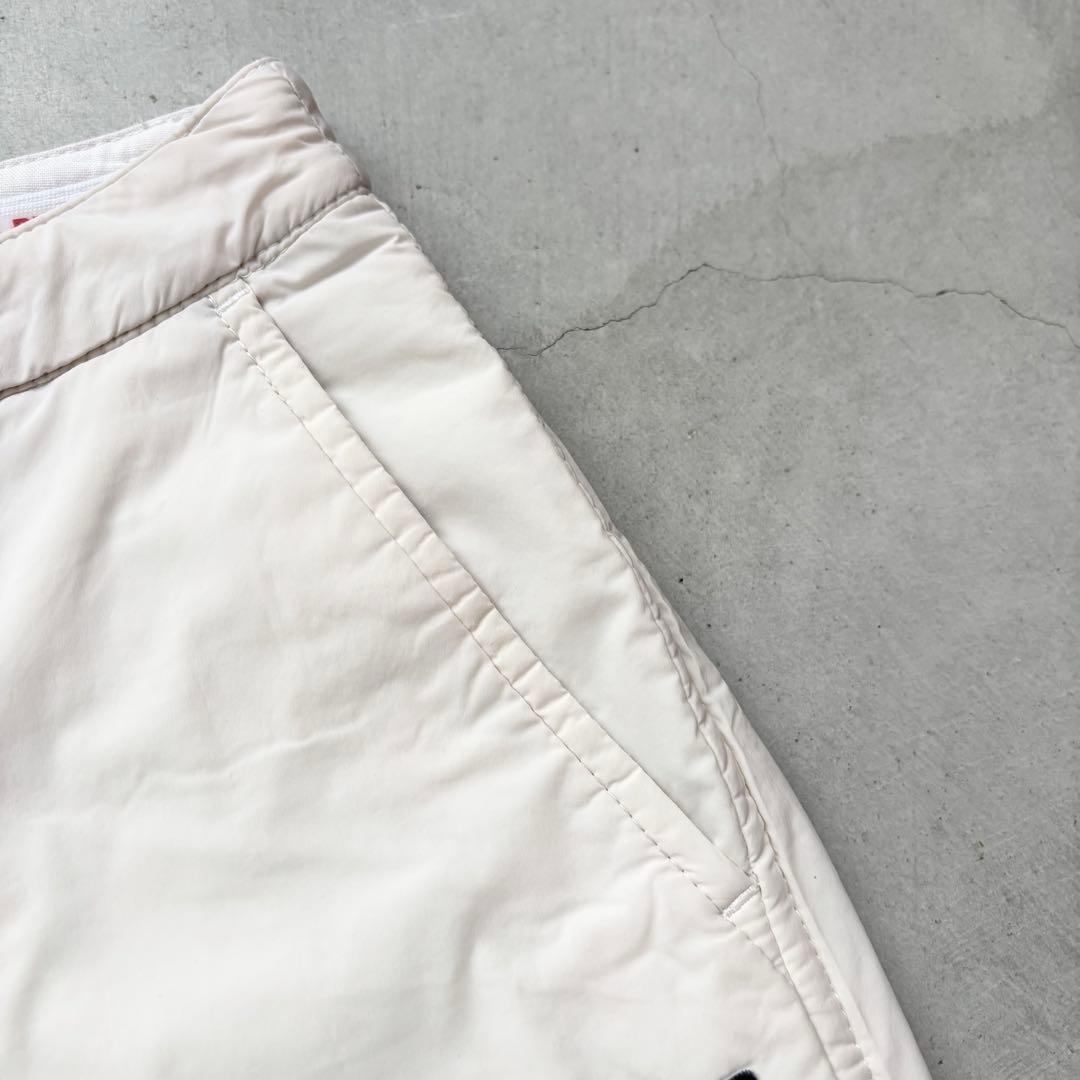 MASTER BUNNY EDITION 蓄熱裏地 中綿ロングパンツ ロゴ 白